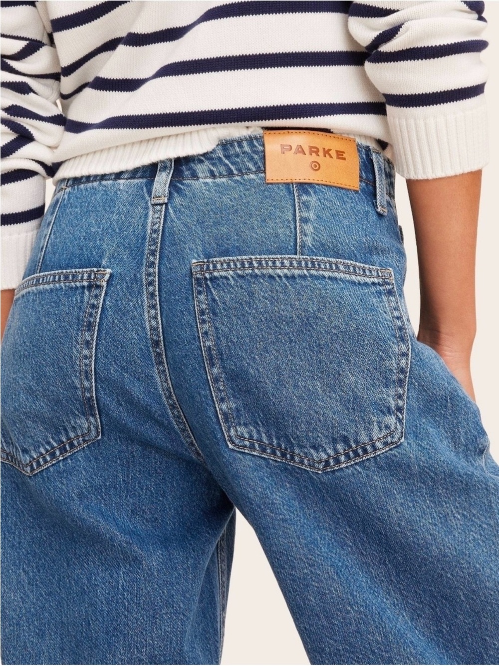 PARKE - Women's Mid-Rise Drawstring Baggy Jeans - Parke ME Medium Wash 4 NWT - Picture 3 of 7